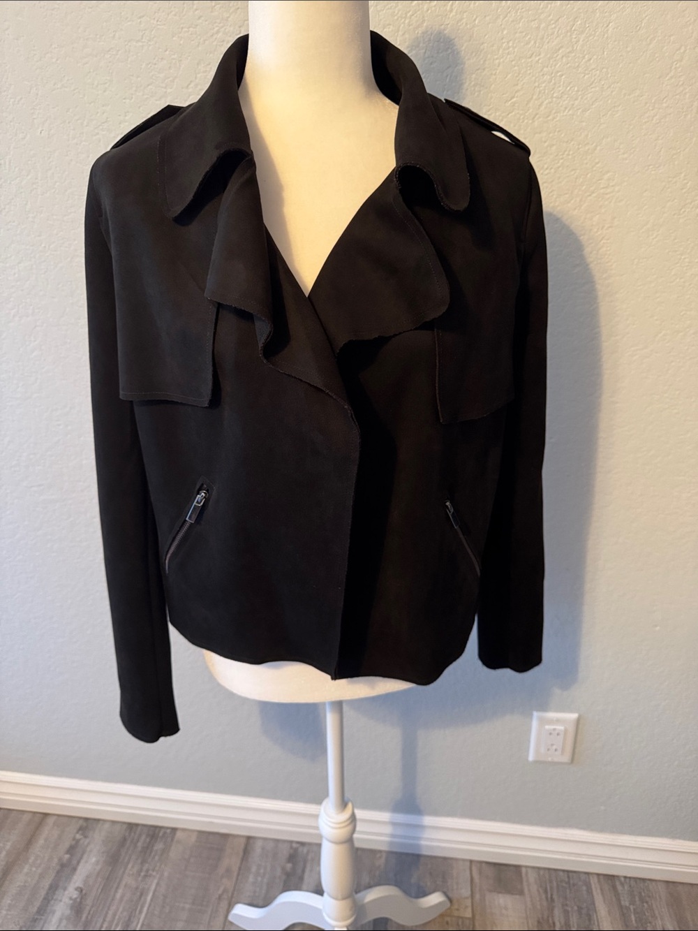 Kut from the Kloth Black Draped Trench Jacket